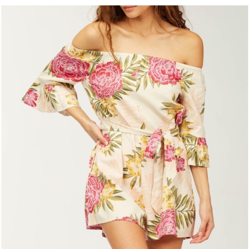 Billabong Floral Off-Shoulder Romper